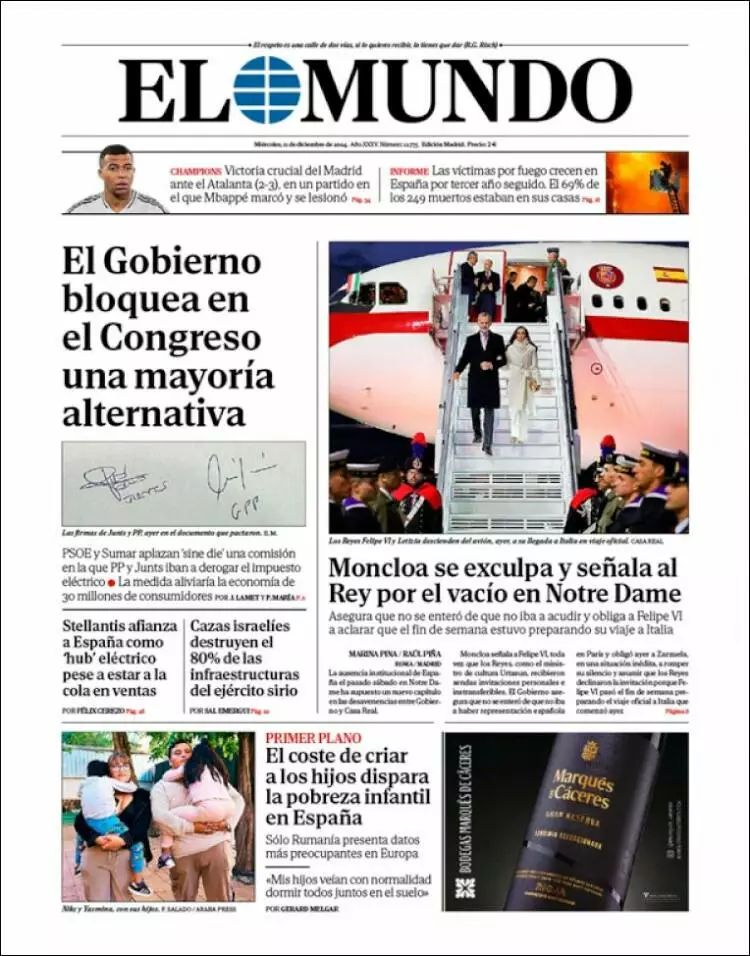 Prima-pagina-elmundo-edizione-di-oggi-2024-12-11