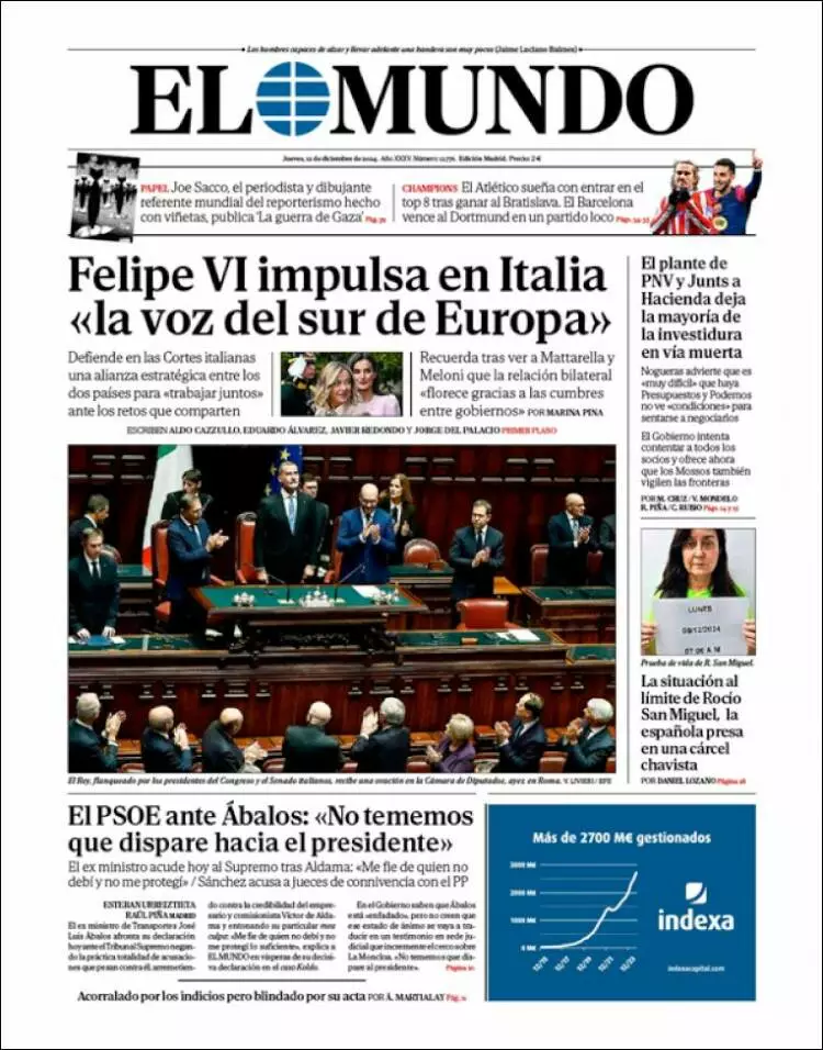 Prima-pagina-elmundo-edizione-di-oggi-2024-12-12