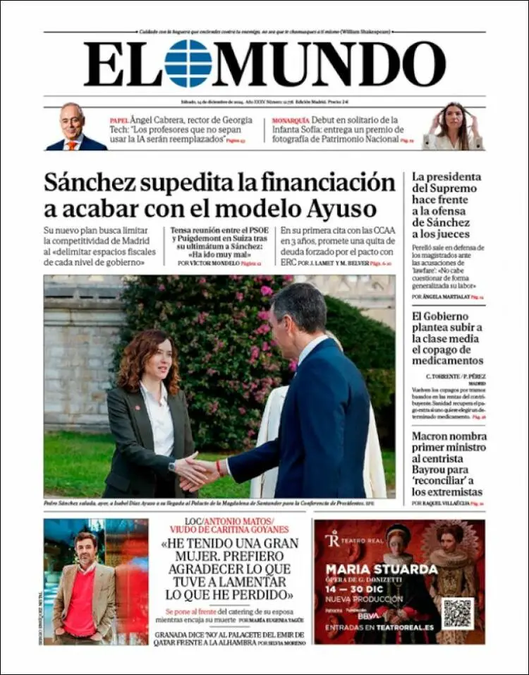 Prima-pagina-elmundo-edizione-di-oggi-2024-12-14