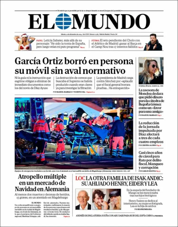 Prima-pagina-elmundo-edizione-di-oggi-2024-12-21