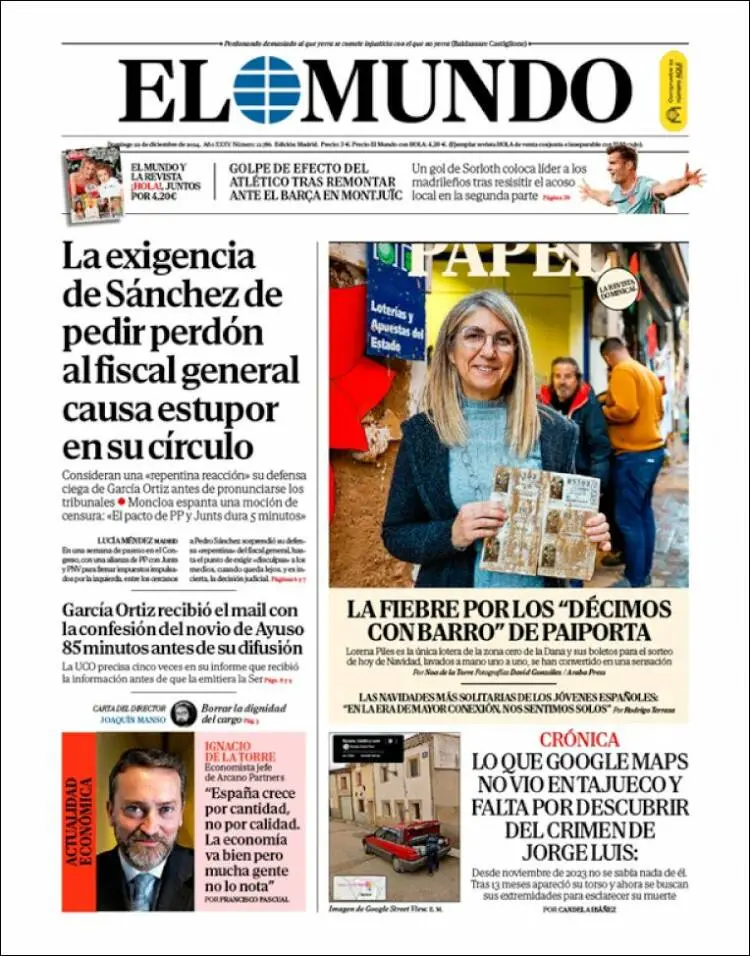 Prima-pagina-elmundo-edizione-di-oggi-2024-12-22