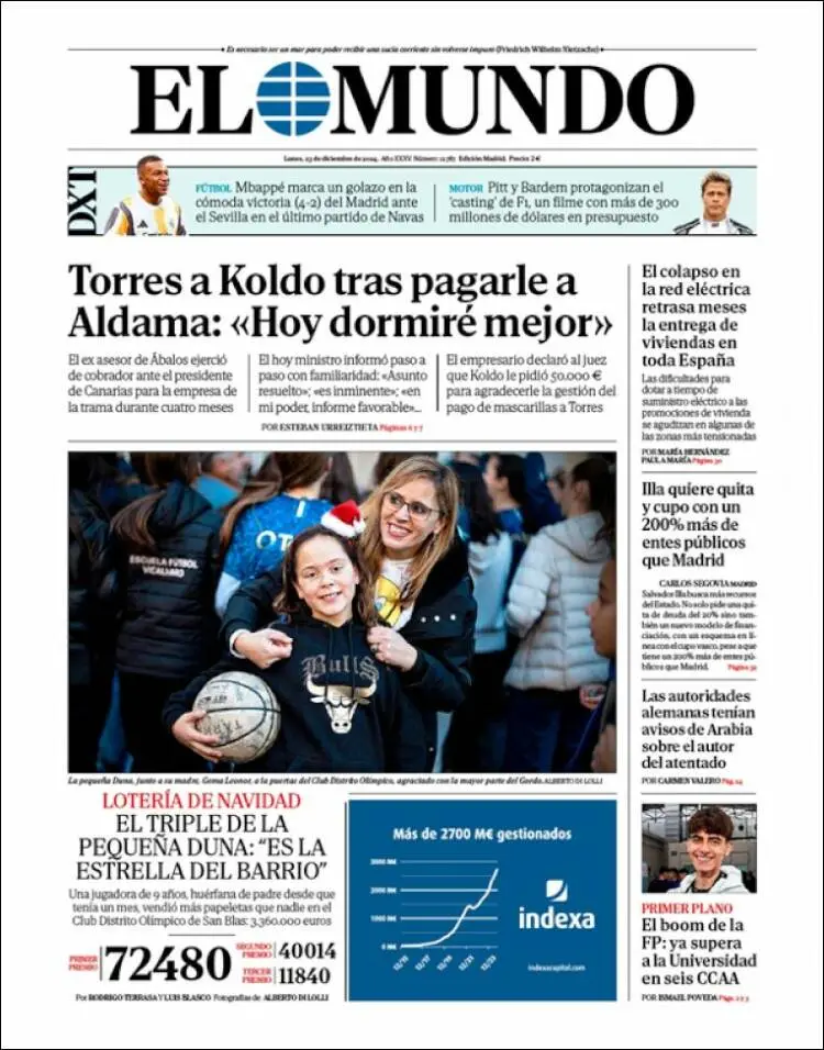 Prima-pagina-elmundo-edizione-di-oggi-2024-12-23