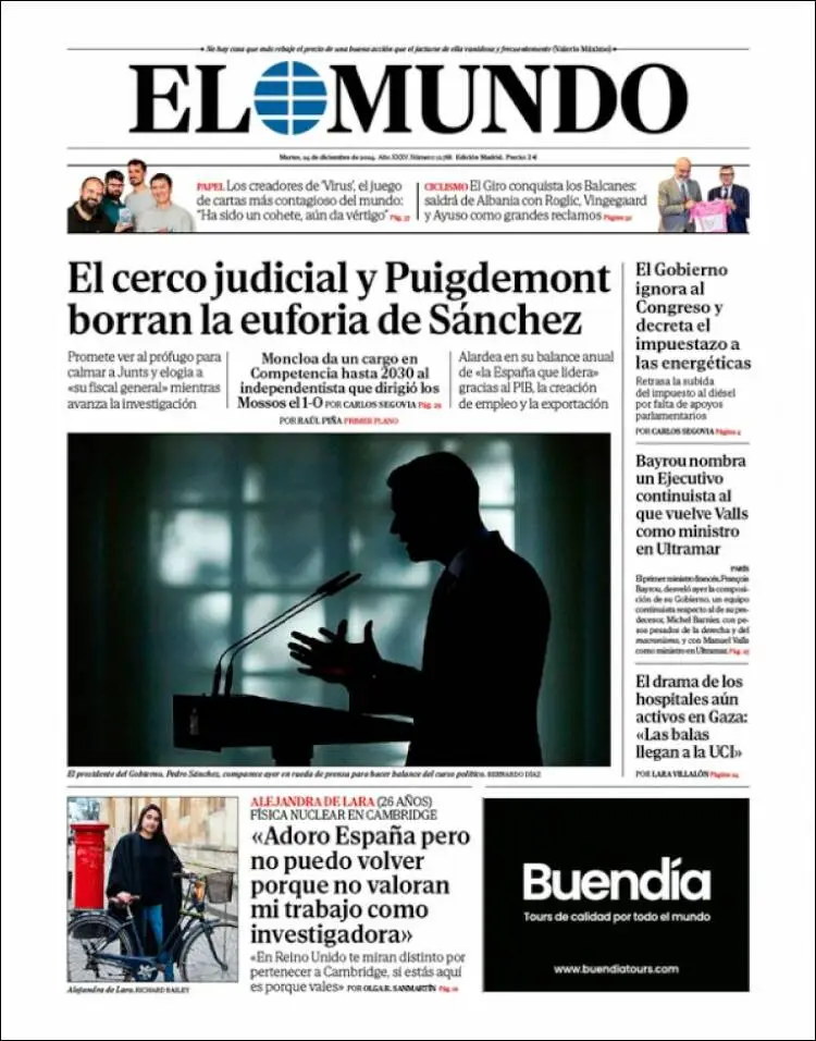 Prima-pagina-elmundo-edizione-di-oggi-2024-12-24