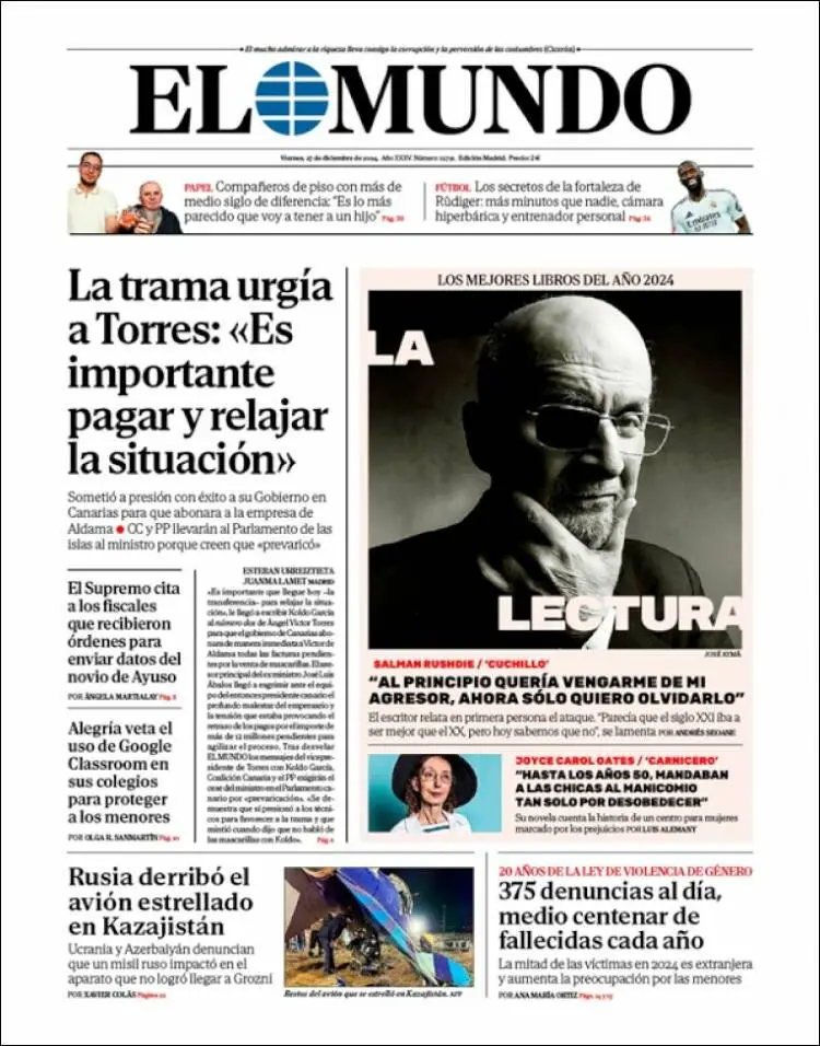 Prima-pagina-elmundo-edizione-di-oggi-2024-12-27