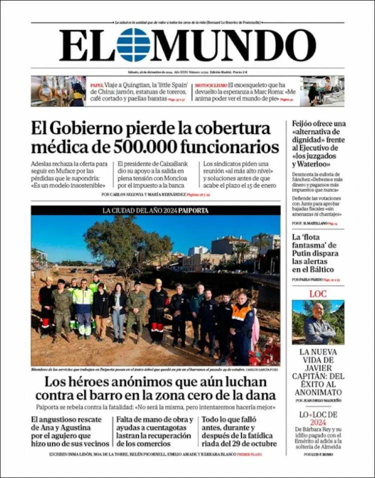 Prima-pagina-elmundo-edizione-di-oggi-2024-12-28