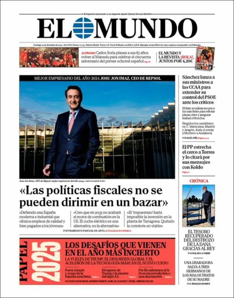 Prima-pagina-elmundo-edizione-di-oggi-2024-12-29