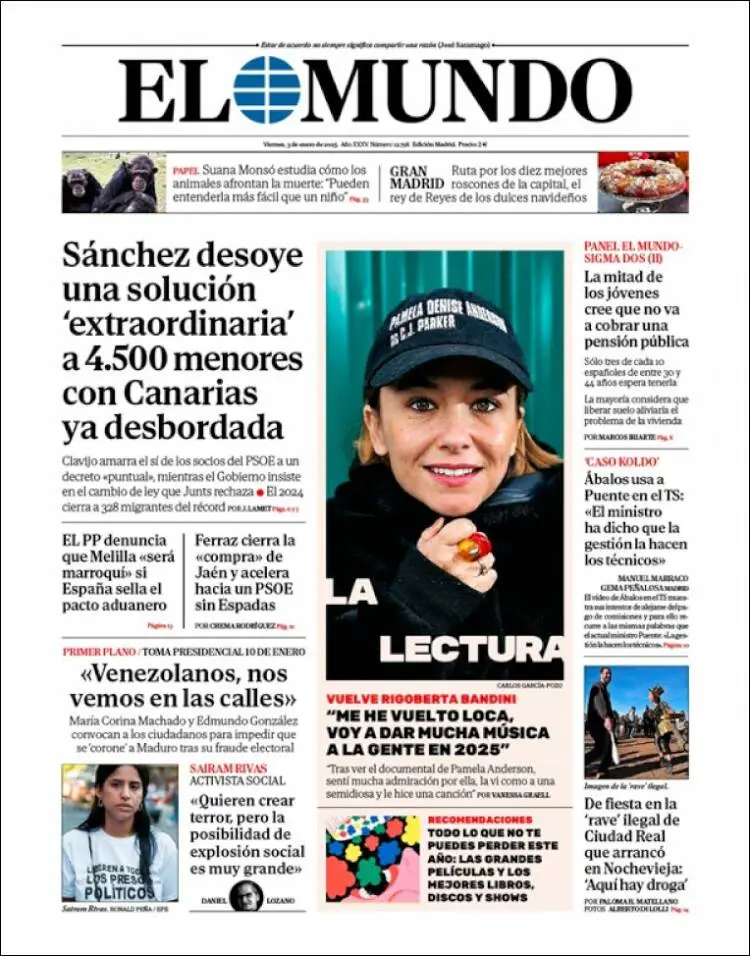 Prima-pagina-elmundo-edizione-di-oggi-2025-01-03