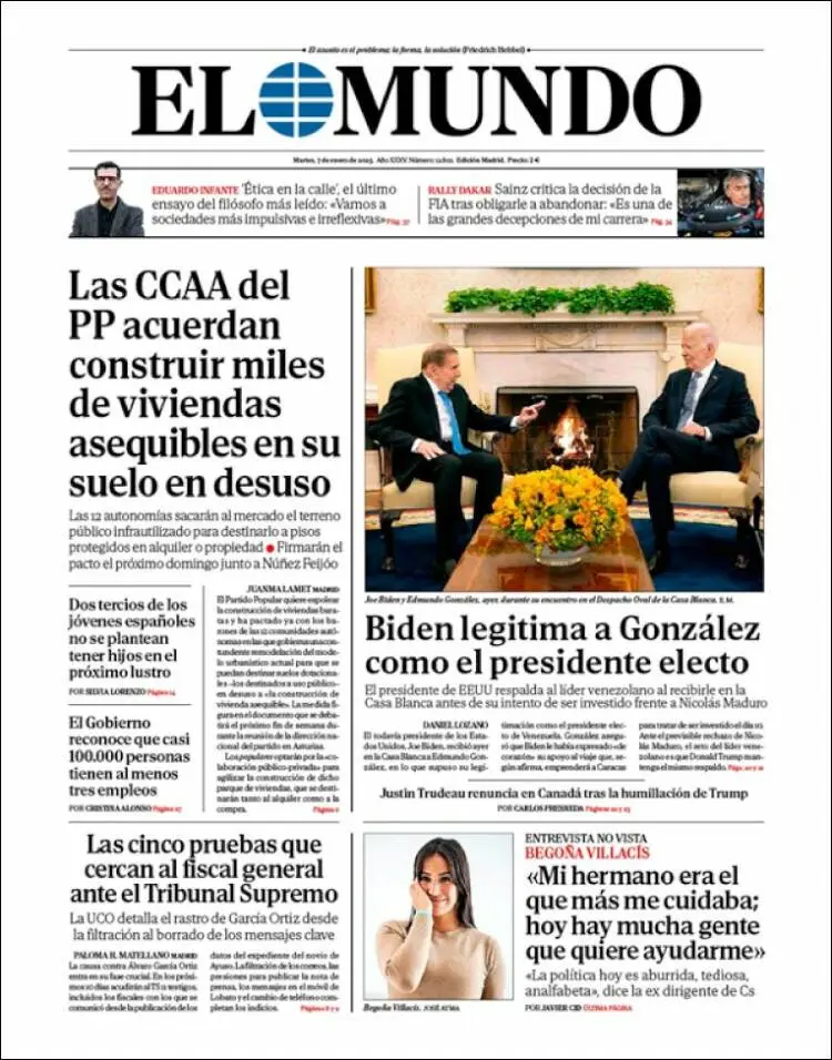 Prima-pagina-elmundo-edizione-di-oggi-2025-01-07