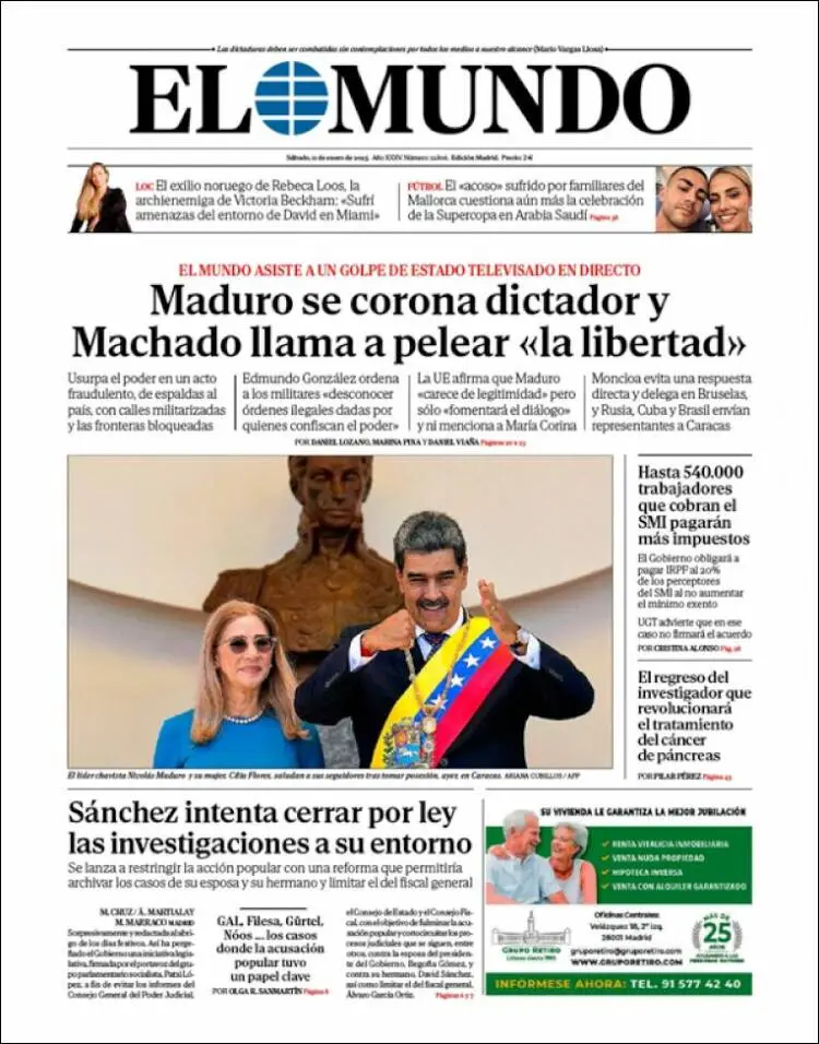 Prima-pagina-elmundo-edizione-di-oggi-2025-01-11