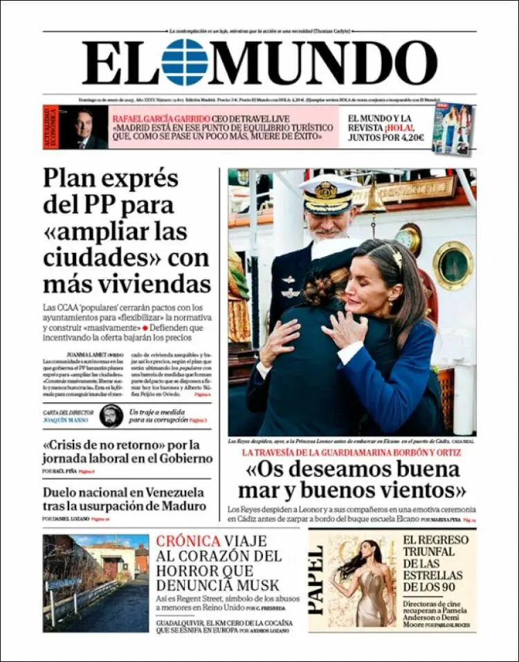 Prima-pagina-elmundo-edizione-di-oggi-2025-01-12