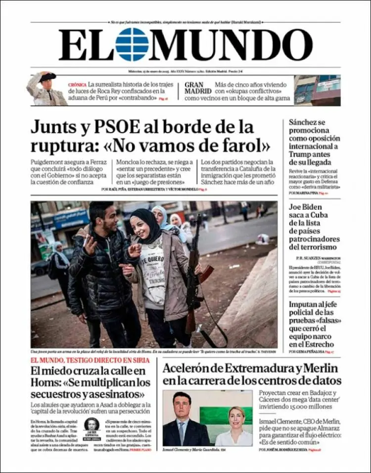 Prima-pagina-elmundo-edizione-di-oggi-2025-01-15