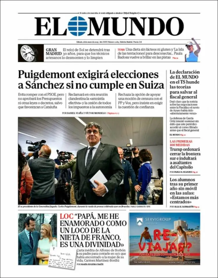 Prima-pagina-elmundo-edizione-di-oggi-2025-01-18