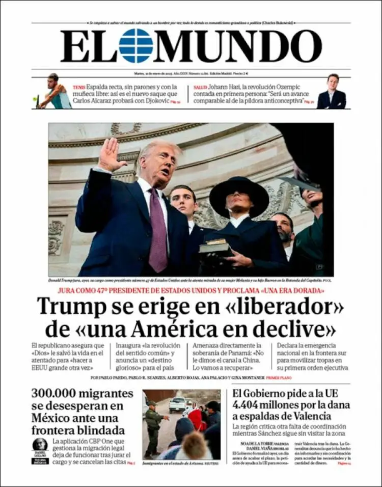 Prima-pagina-elmundo-edizione-di-oggi-2025-01-21