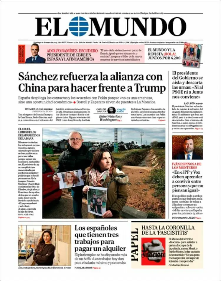 Prima-pagina-elmundo-edizione-di-oggi-2025-01-26