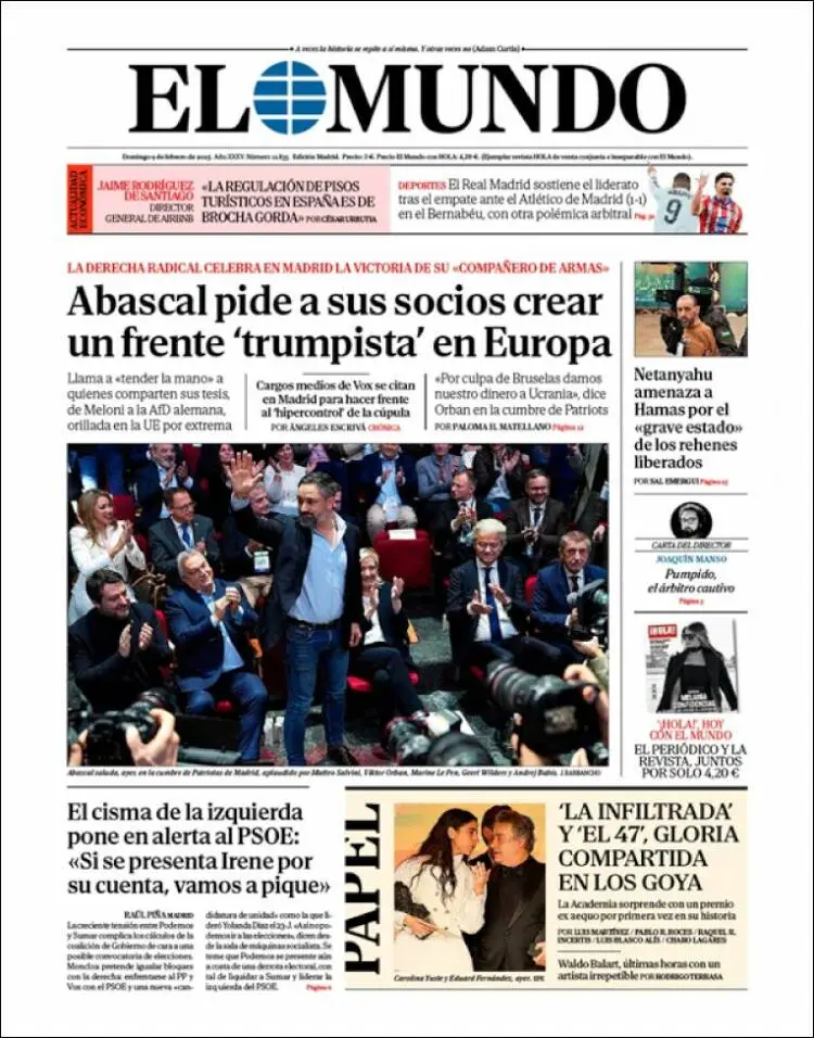 Prima-pagina-elmundo-edizione-di-oggi-2025-02-09