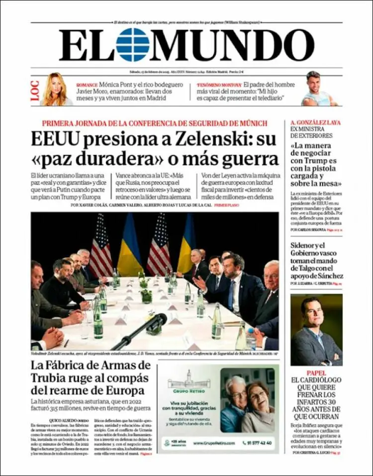 Prima-pagina-elmundo-edizione-di-oggi-2025-02-15