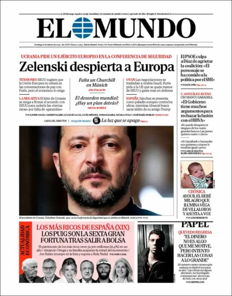 Prima-pagina-elmundo-edizione-di-oggi-2025-02-16