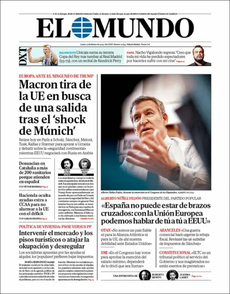 Prima-pagina-elmundo-edizione-di-oggi-2025-02-17