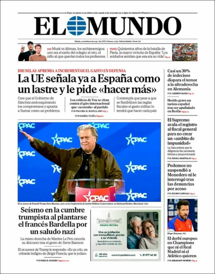 Prima-pagina-elmundo-edizione-di-oggi-2025-02-22