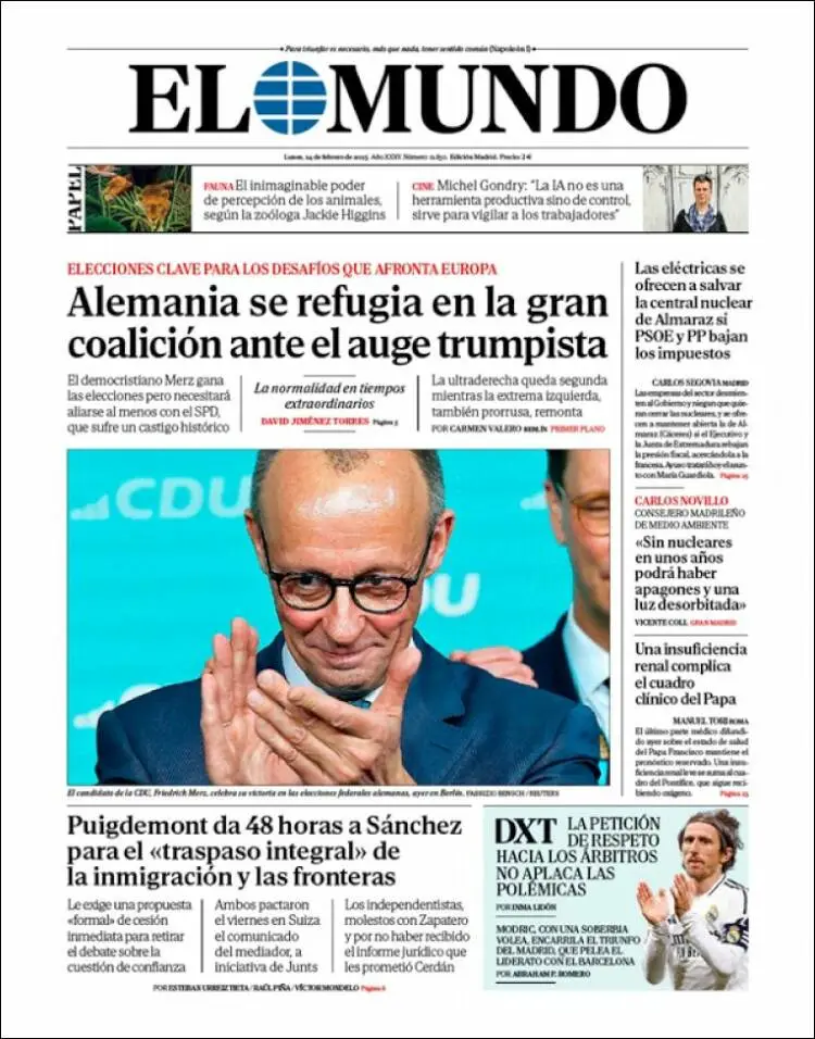 Prima-pagina-elmundo-edizione-di-oggi-2025-02-24