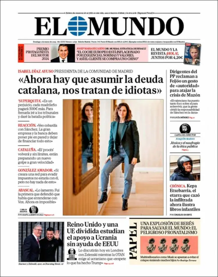 Prima-pagina-elmundo-edizione-di-oggi-2025-03-02