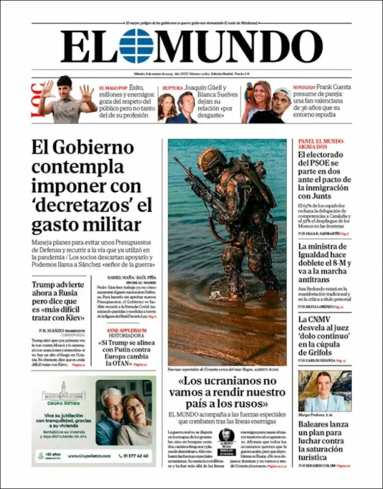 Prima-pagina-elmundo-edizione-di-oggi-2025-03-08