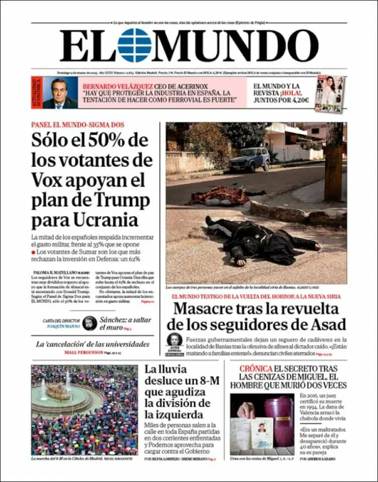 Prima-pagina-elmundo-edizione-di-oggi-2025-03-09