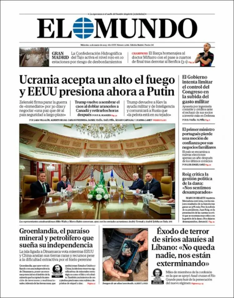 Prima-pagina-elmundo-edizione-di-oggi-2025-03-12