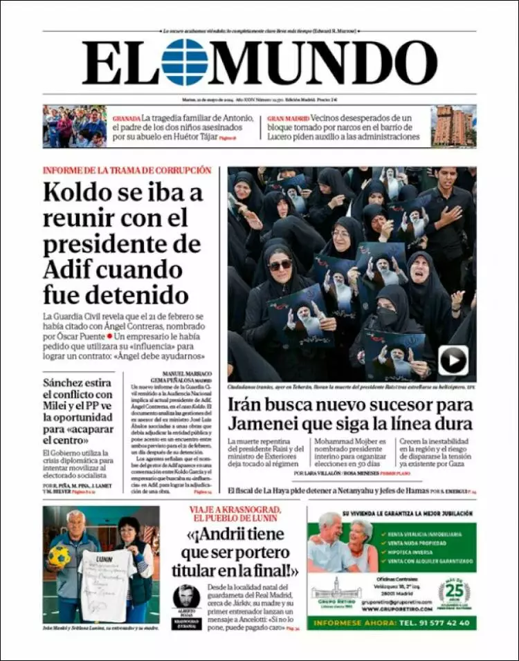 Prima-pagina-elmundo-edizione-di-oggi-21-05-2024