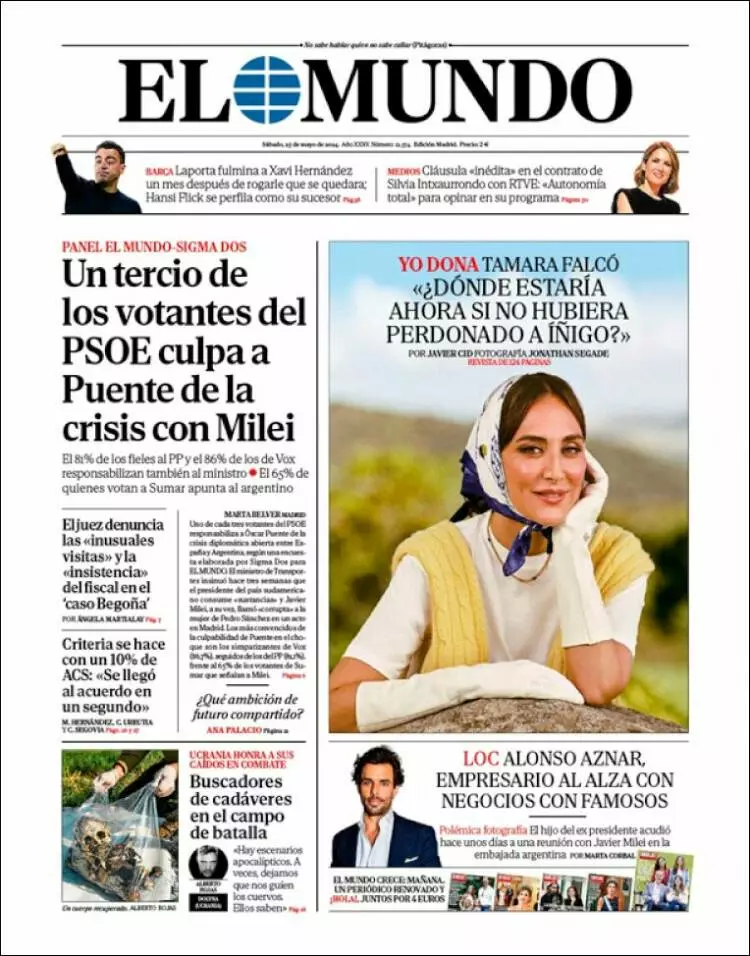 Prima-pagina-elmundo-edizione-di-oggi-25-05-2024