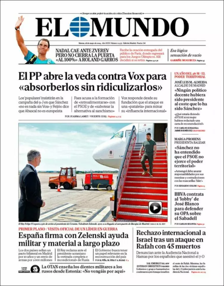 Prima-pagina-elmundo-edizione-di-oggi-28-05-2024