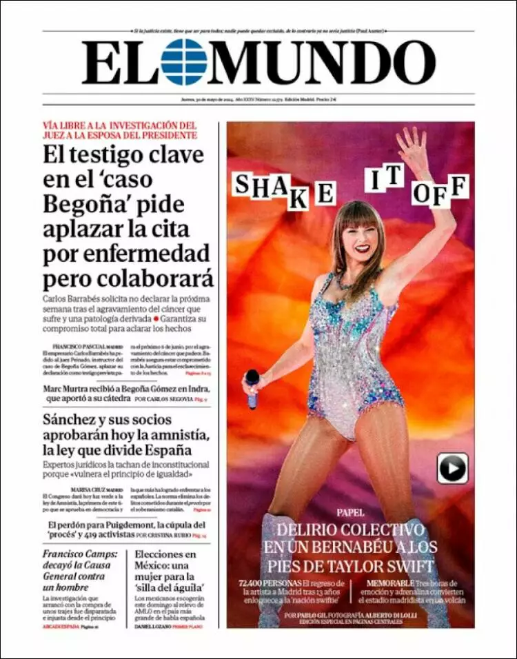 Prima-pagina-elmundo-edizione-di-oggi-30-05-2024