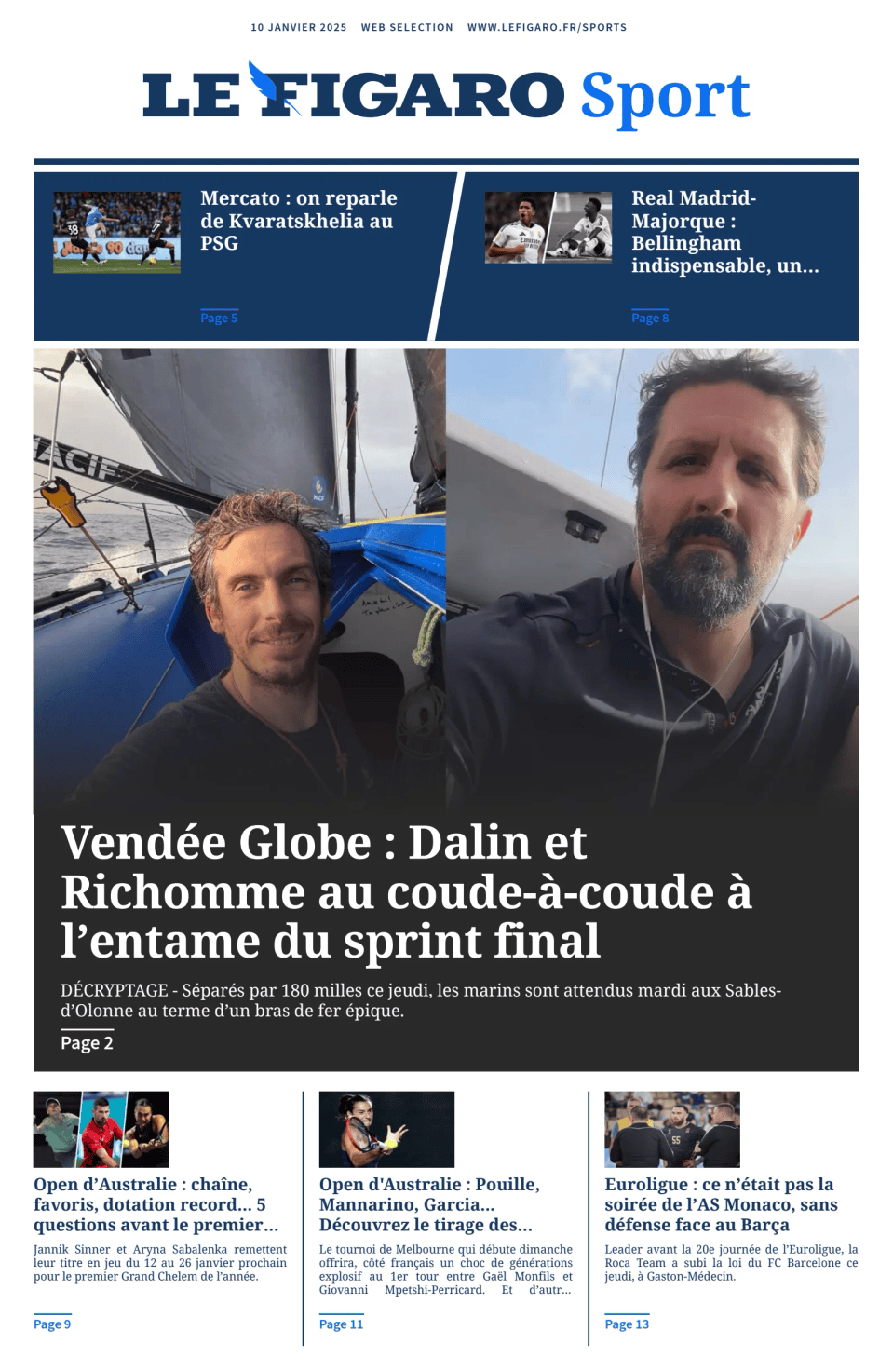 Prima-pagina-figaro-sport-oggi-edizione-di-oggi-20250110