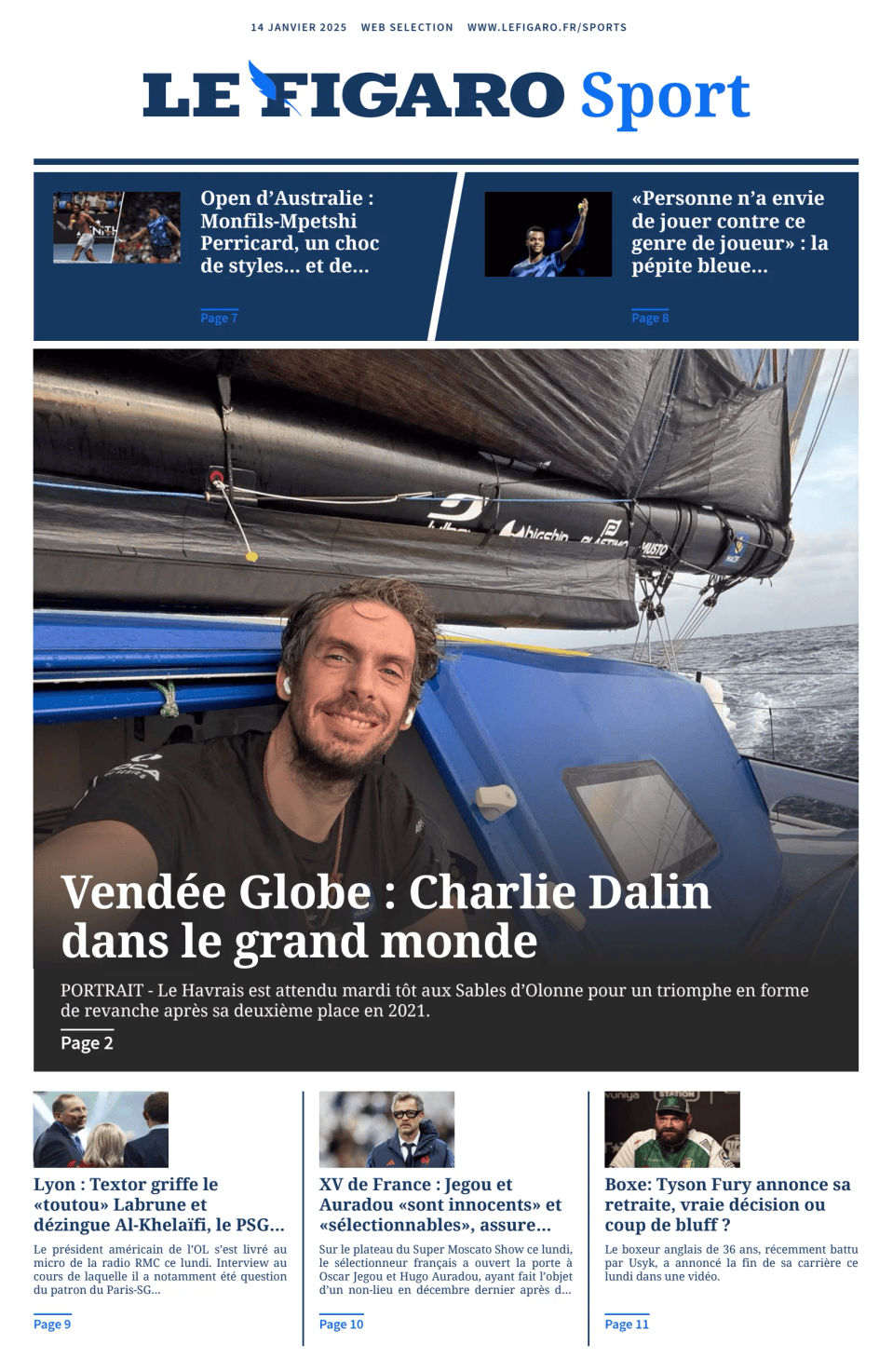 Prima-pagina-figaro-sport-oggi-edizione-di-oggi-20250114