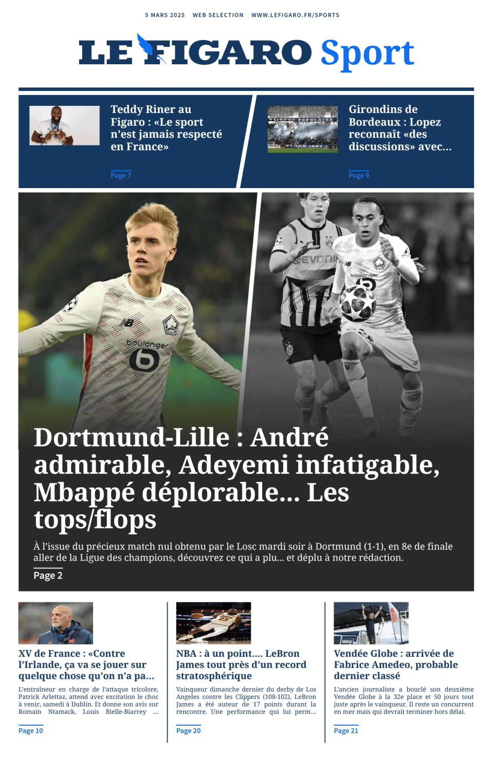 Prima-pagina-figaro-sport-oggi-edizione-di-oggi-20250305