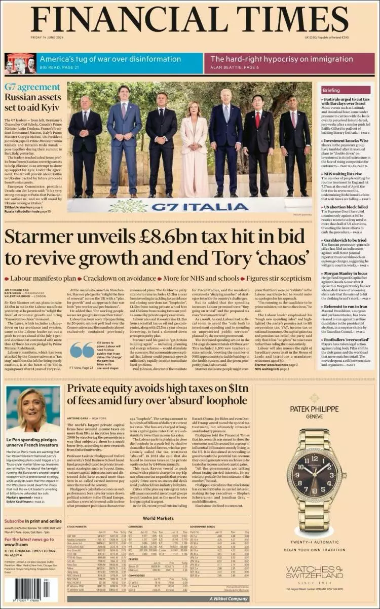 Prima-pagina-financial-times-edizione-di-oggi-2024-06-14