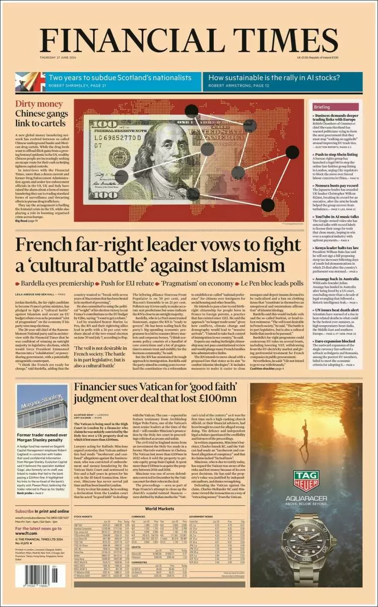 Prima-pagina-financial-times-edizione-di-oggi-2024-06-27