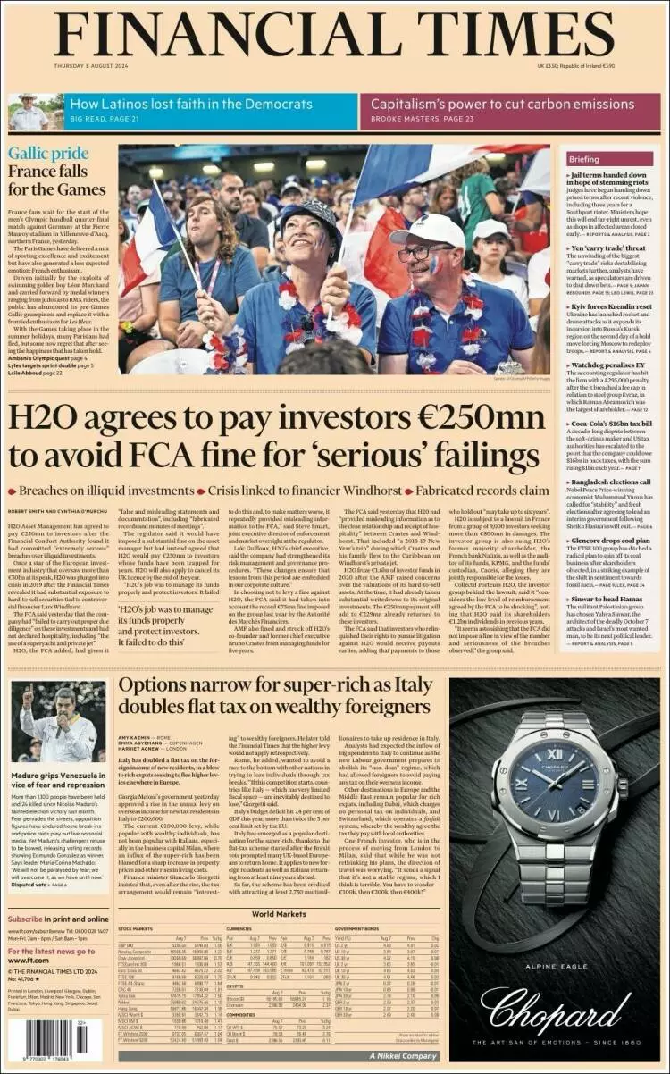 Prima-pagina-financial-times-edizione-di-oggi-2024-08-08