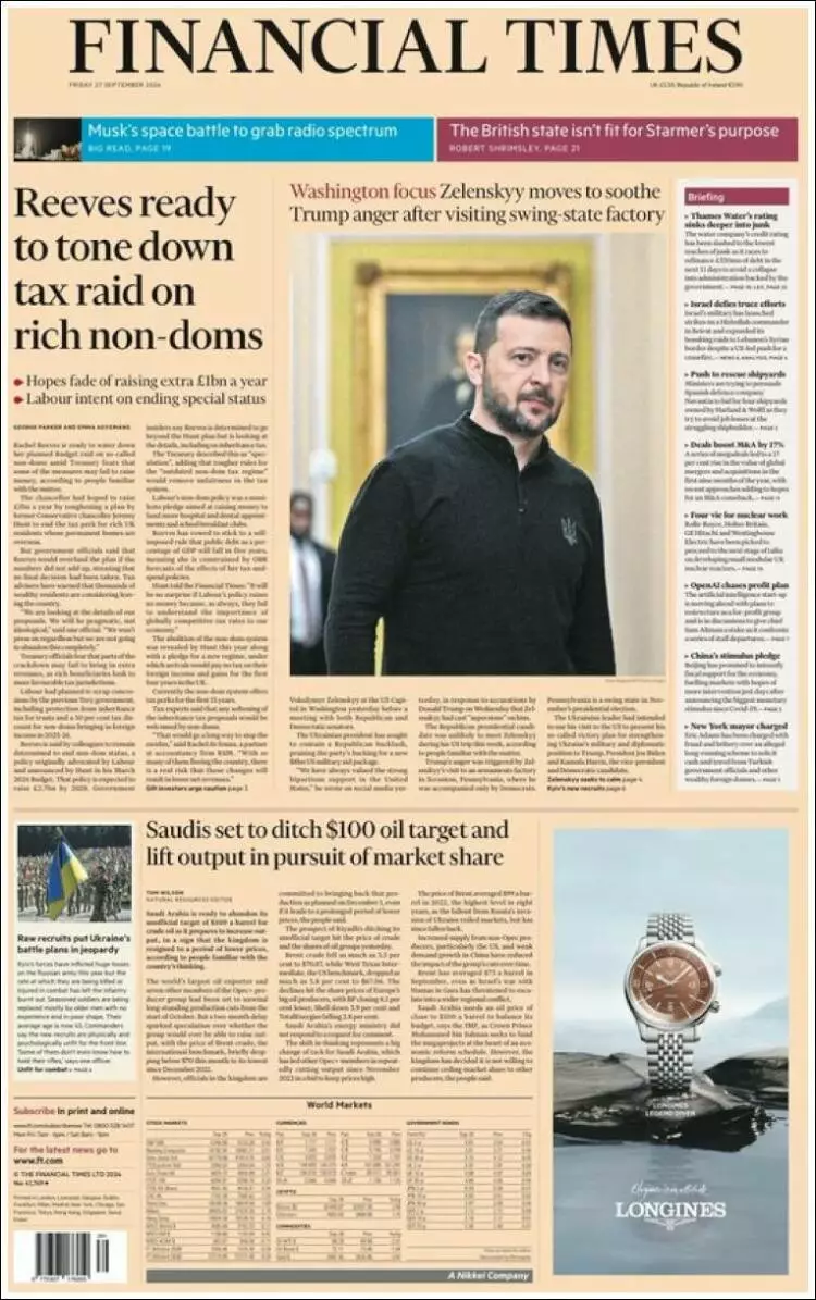 Prima-pagina-financial-times-edizione-di-oggi-2024-09-27