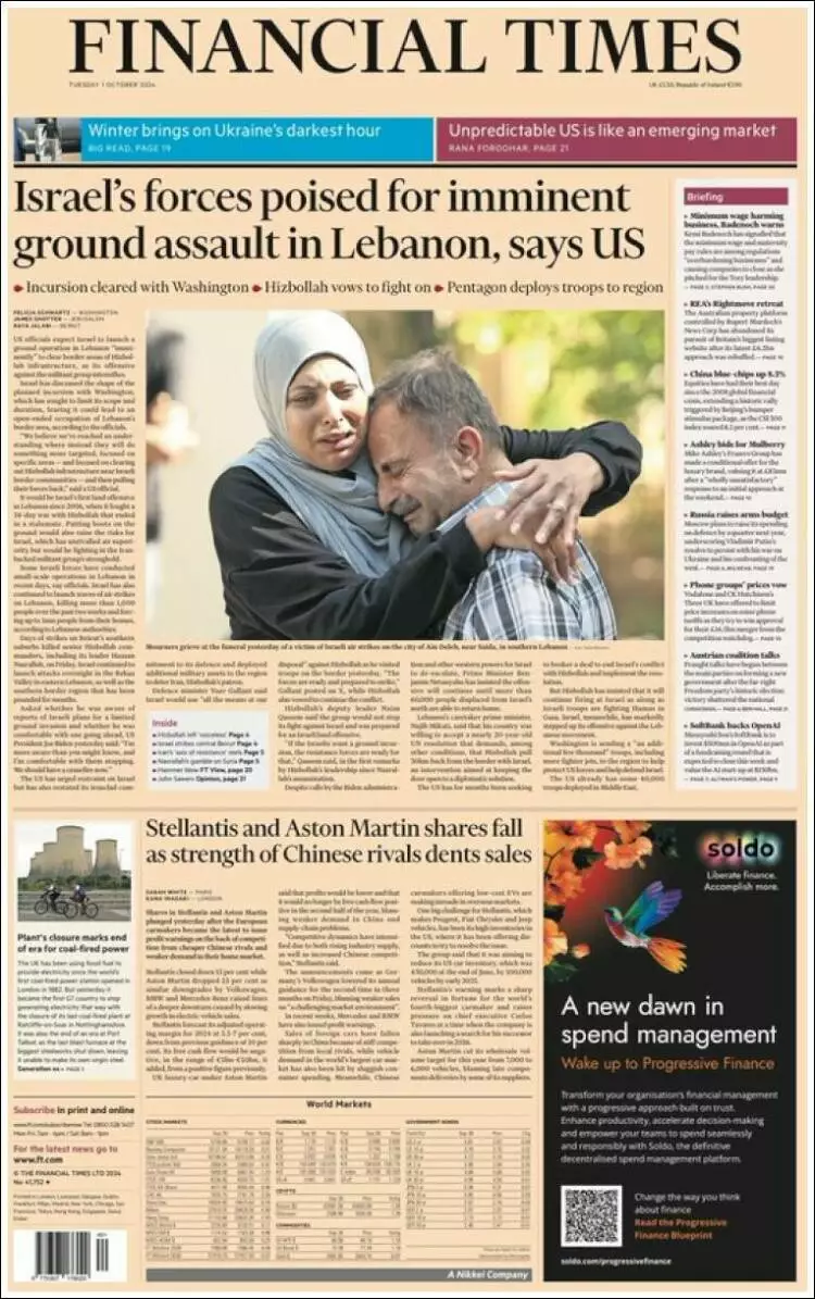 Prima-pagina-financial-times-edizione-di-oggi-2024-10-01