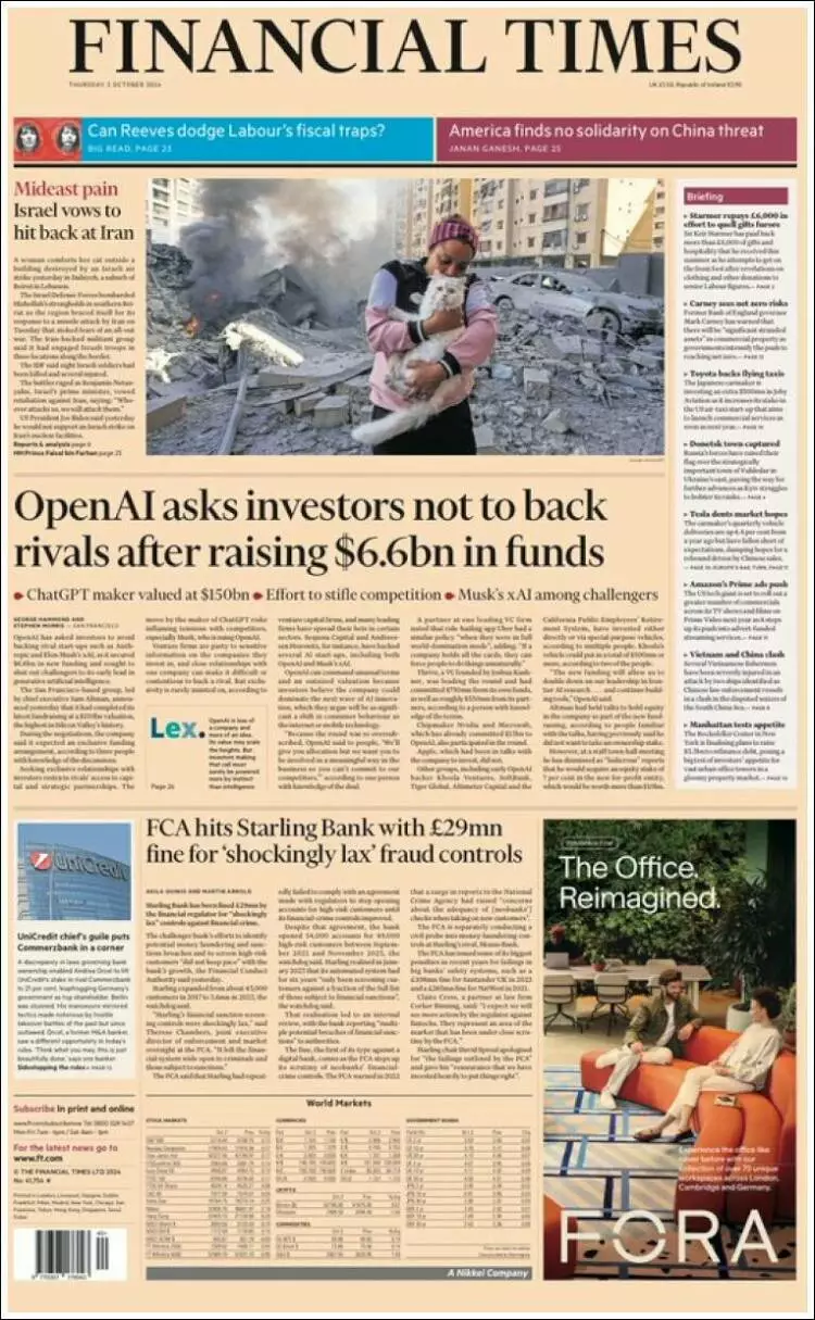 Prima-pagina-financial-times-edizione-di-oggi-2024-10-03