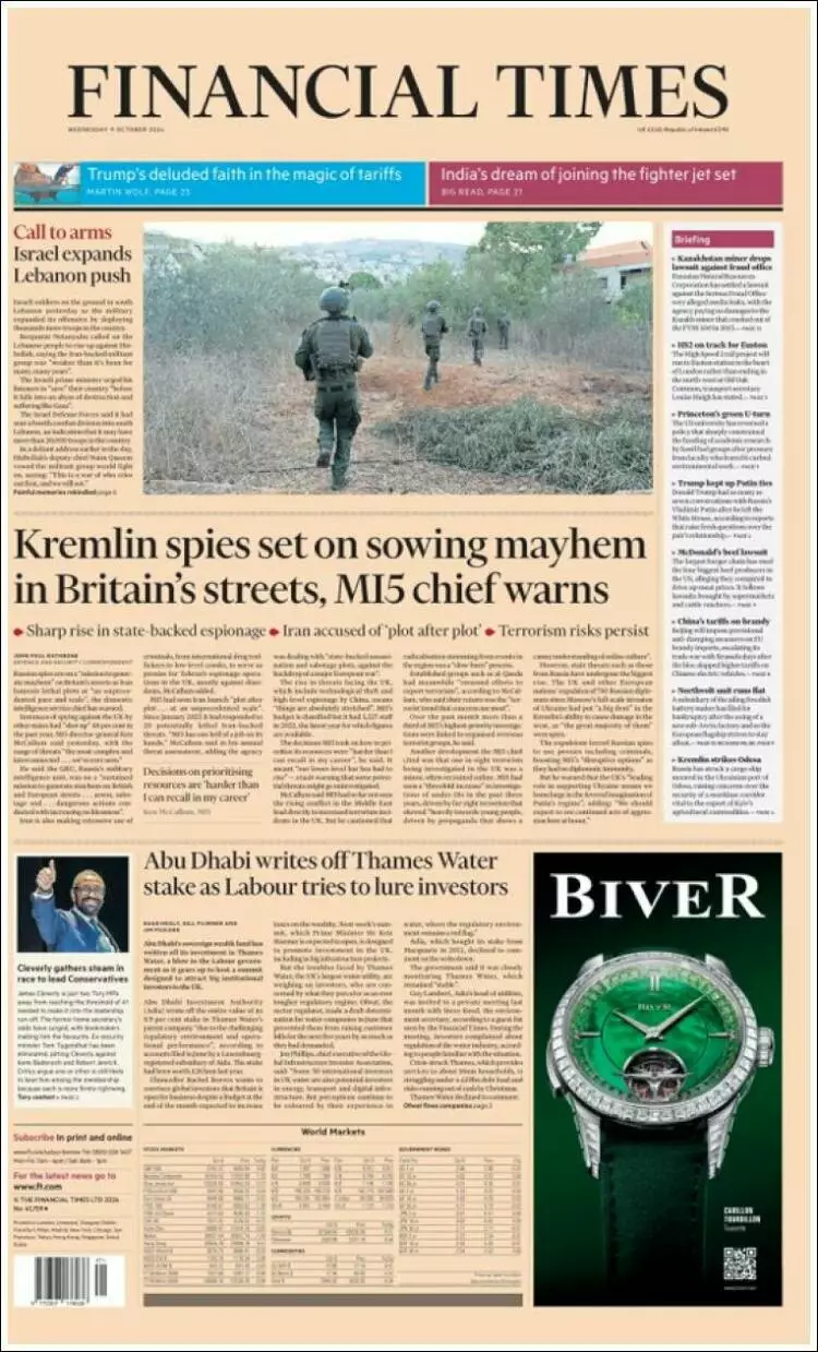 Prima-pagina-financial-times-edizione-di-oggi-2024-10-09