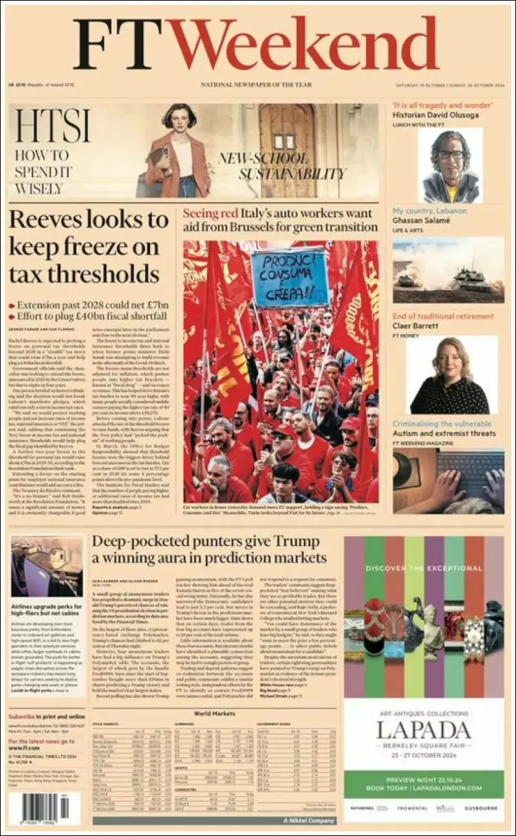 Prima-pagina-financial-times-edizione-di-oggi-2024-10-19