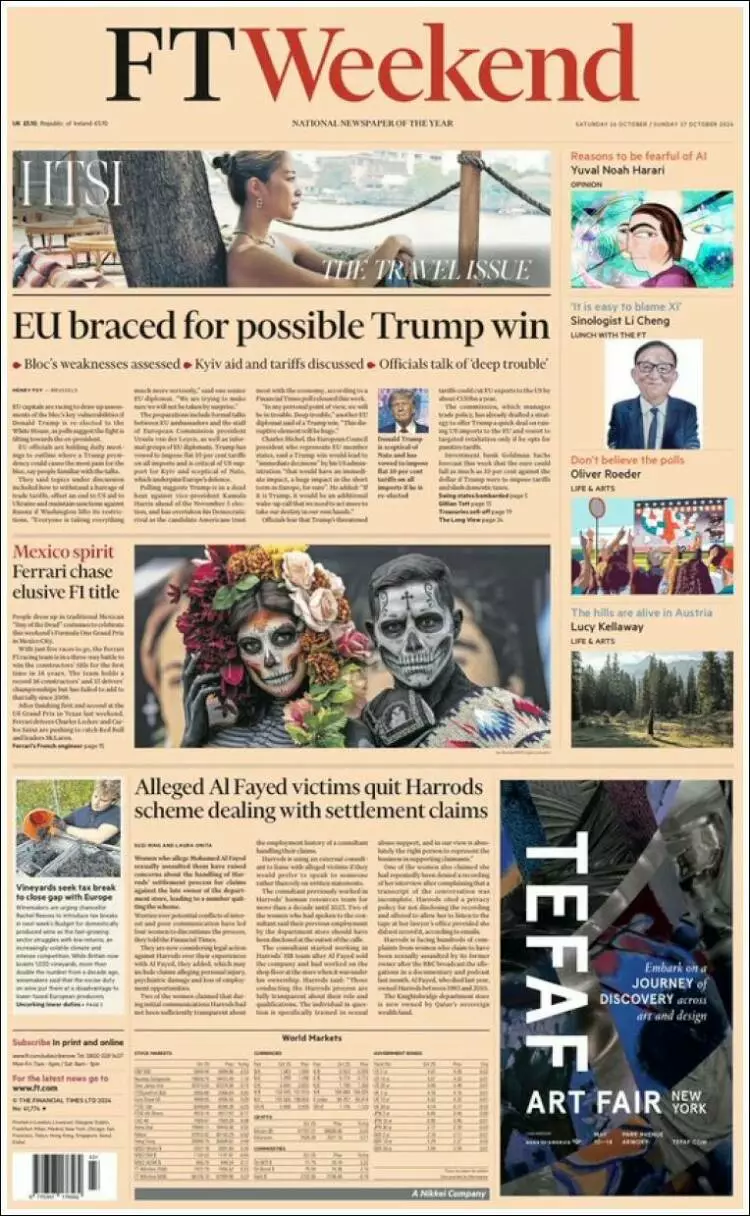 Prima-pagina-financial-times-edizione-di-oggi-2024-10-26