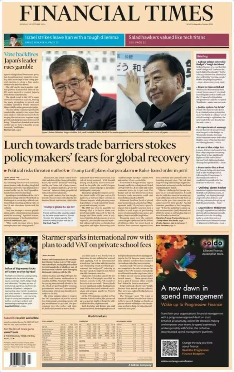 Prima-pagina-financial-times-edizione-di-oggi-2024-10-28