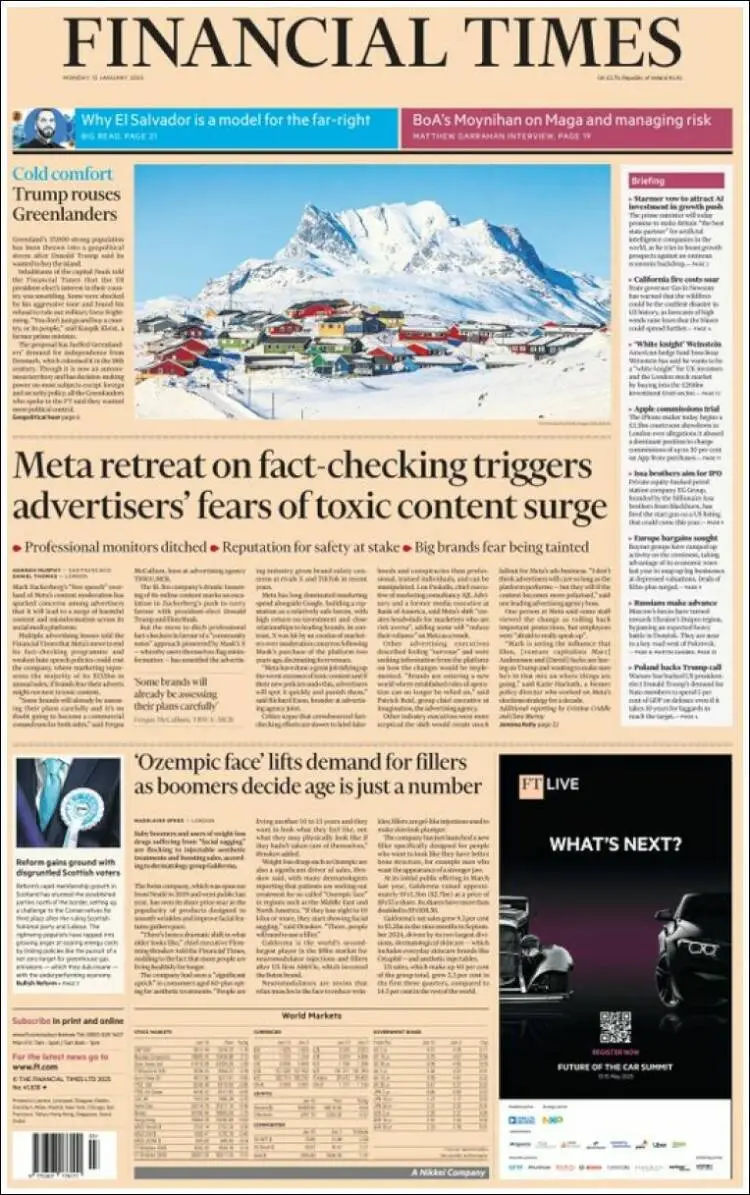 Prima-pagina-financial-times-edizione-di-oggi-2025-01-13