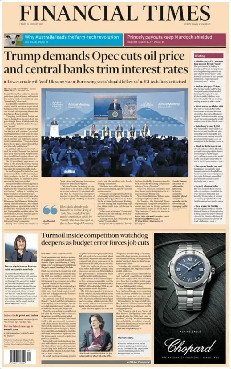 Prima-pagina-financial-times-edizione-di-oggi-2025-01-24