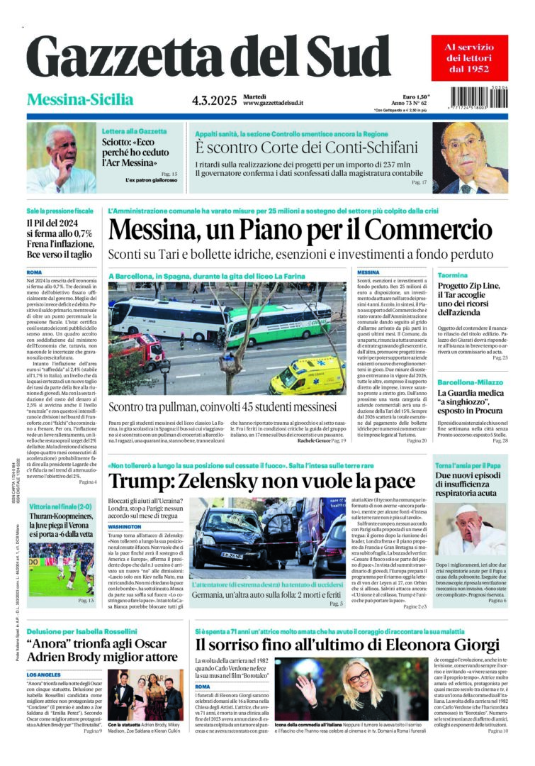 Prima-pagina-gazzetta-del-sud-messina-edizione-di-oggi-04-03-2025