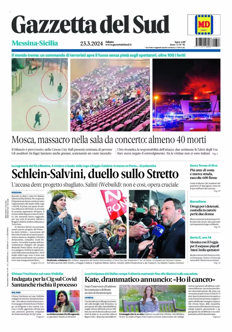 Prima-pagina-gazzetta-del-sud-messina-edizione-di-oggi-23-03-2024