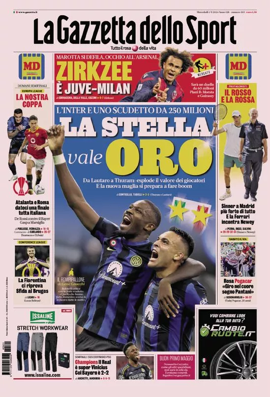 Prima-pagina-gazzetta-dello-sport-edizione-di-oggi-01-05-2024